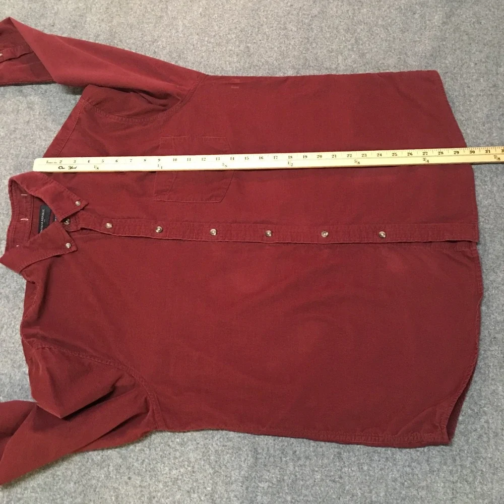 Banana Republic Men XL Shirt Red Corduroy Slim Fit Button 90s Y2K Preppy Holiday